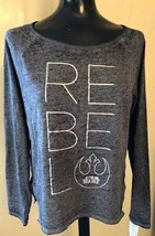 Star Wars Women Sleepwear Pajama Lounge T-shirt Rebel Long Sleeve Tissue Tee S - £11.92 GBP