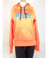 Fila Signature Bright Orange Pullover Hoodie with Thumbholes Women&#39;s NWT - £55.03 GBP