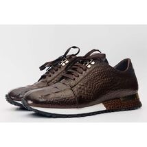 The Bomba Brown Crocodile Leather Men Sneaker image 2