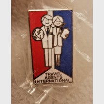 NEW Vtg Travel Agents International Pin Retro Vacation Planners Lapel Badge - $9.69