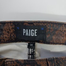 PAIGE W6510 Women's Hoxton Ultra Skinny Coated Brown Snake Print Jeans Size 30 image 3