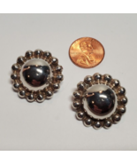 Vintage All Solid Sterling 925 Silver Button Earrings Non Pierced Clips ... - £27.33 GBP