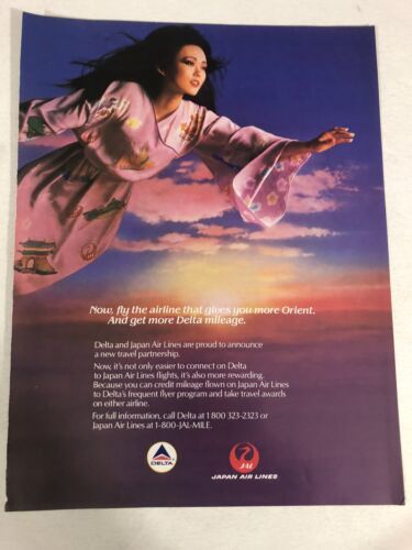 1986 Delta Japan Airlines Vintage Print Ad Advertisement pa14 - $7.91