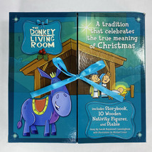 The Donkey in the Living Room Nativity Manger Box Set Book Figurine Figu... - £30.92 GBP