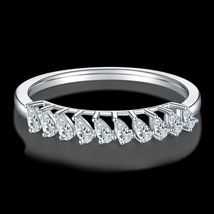 10k/14k/18k white gold ring with diamonds Elegant Moissanite &amp; Diamond - £305.19 GBP+
