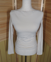 OGL Eco Mousse Beige Side Ruched Long Sleeve Boat Neck Brami Bra Top Size Medium - $24.99