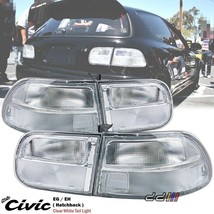 Clear White *JDM* Tail Light Rear Brake Lamp Signal for 92-95 Honda Civic 3Dr HB - $208.91