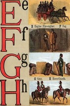 E, F, G, H Illustrated Letters by Edmund Evans #2 - Art Print - £17.29 GBP+