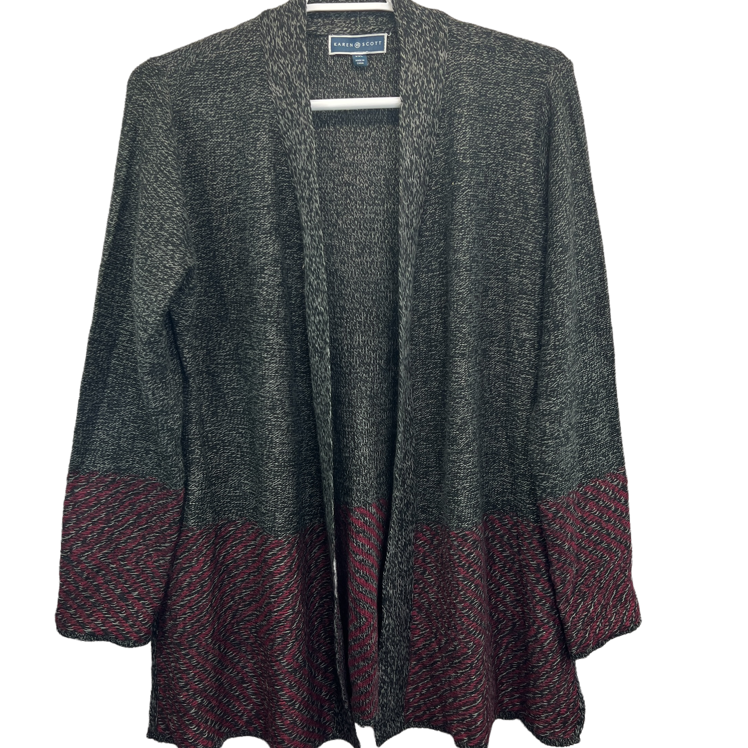 Primary image for Karen Scott Cardigan Sweater Black Size XXL Open Front Knit Plus Size Cozy