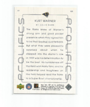 Kurt Warner (St. Louis Rams) 2000 Upper Deck Prolifics Insert Card #P7 - £3.89 GBP