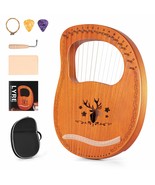 Lyre Harp 16 Metal Strings, Mahogany Plywood Body String Instrument With... - £80.12 GBP