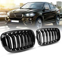 BMW X5 X6 E70 Front Kidney Grilles Gloss BLACK 07-14 M SPORT - £54.66 GBP+