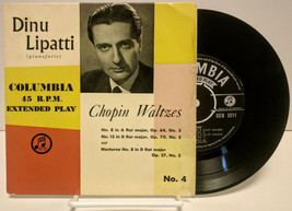Dinu Lipatti ‎Chopin Waltzes No. 4, Columbia SEB3511 UK import 45 rpm - £15.72 GBP