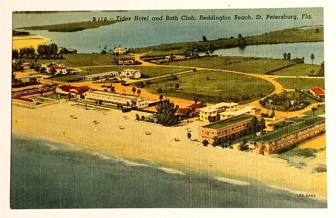 Tides Hotel Bath Club Redington Beach FL Linen Curt Teich UNP Postcard 1949 - $9.99