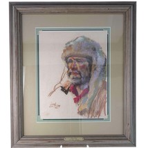 Carol Theroux California Listed Artist original Pastel drawing of a Mountain Man - £251.55 GBP
