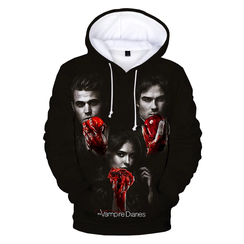 The Vampire Diaries 3D Hoodies Horror Movie Print Streetwear Hooded s Men Women  - £133.60 GBP