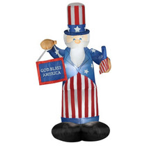 Gemmy Patriotic Inflatable 6&#39; Uncle Sam with American Flag (a) M29 - £183.55 GBP
