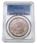 1885 $1 Silver Morgan Dollar Graded by PCGS as MS-64 Reverse Toning! - $307.73 CAD