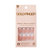 Goldfinger Ready To Wear Glue Included 24 Medium Nails - #GSF11 Cream Glaze - £7.10 GBP