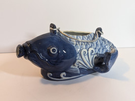 Fish Teapot Pitcher 1980 With Handle No Lid Blue And White Porcelain - €21,49 EUR