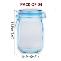 Reusable Mason Jar Bottles Bags Nuts Candy Cookies Bag, (Pack of 4) - £7.11 GBP