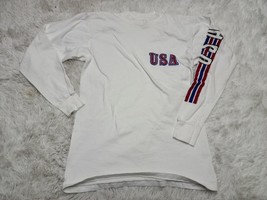 VTG Team USA Shirt Mens M Single Stitch Olympic Long Sleeve Spellout Mad... - £7.29 GBP