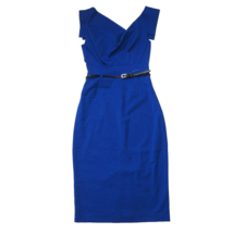 NWT Black Halo Jackie in Cobalt Cap Sleeve Tailored Belted Sheath Dress 2 $328 - £144.02 GBP