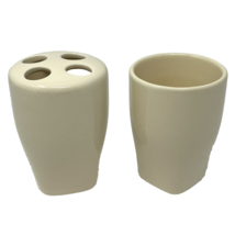 Springs Ceramic Ivory Toothbrush Holder and Tumbler NWOT - £15.17 GBP