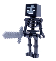 Lego Minecraft Wither Skeleton 21126 21139 Black Sword Minifigure - $8.91