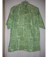 Go Barefoot Green Hawaiian Shirt Made USA Sz M 100% cotton Destination W... - $23.99