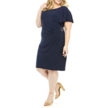 New Jessica Howard Navy Blue Career Pleated Sheath Dress Size 16W Women $98 - £47.95 GBP