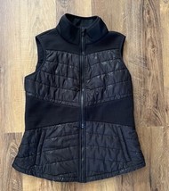 Fila Womens Large Black Qulited Vest Outdoor Athleisure Sleeveless Zip EUC - $21.78