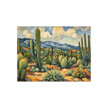 Desert Cactus Landscape Ceramic Tile Backsplash Wall Art 6x8 Inches - $561.45 MXN