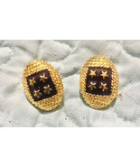 Football Shaped With Stars Earrings Sports Black Gold Tone Bling Earring... - €12,98 EUR