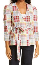 Cinq à Sept Triss Quilted Organic Cotton Wrap Jacket in Meadow Multi NEW... - $192.36