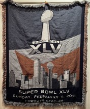Packers Steelers Super Bowl XLV Tapestry Throw Blanket Fringed 45” X 57”... - $17.50