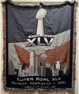 Packers Steelers Super Bowl XLV Tapestry Throw Blanket Fringed 45” X 57”... - $23.93 CAD