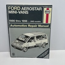 Haynes Ford Aerostar Mini Vans 1986-1996 2WD Models Auto Repair Manual - £4.74 GBP