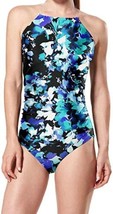 Speedo Womens Floral Print One-Piece Swimsuit Without Neck String, X-Large, Blue - £59.73 GBP
