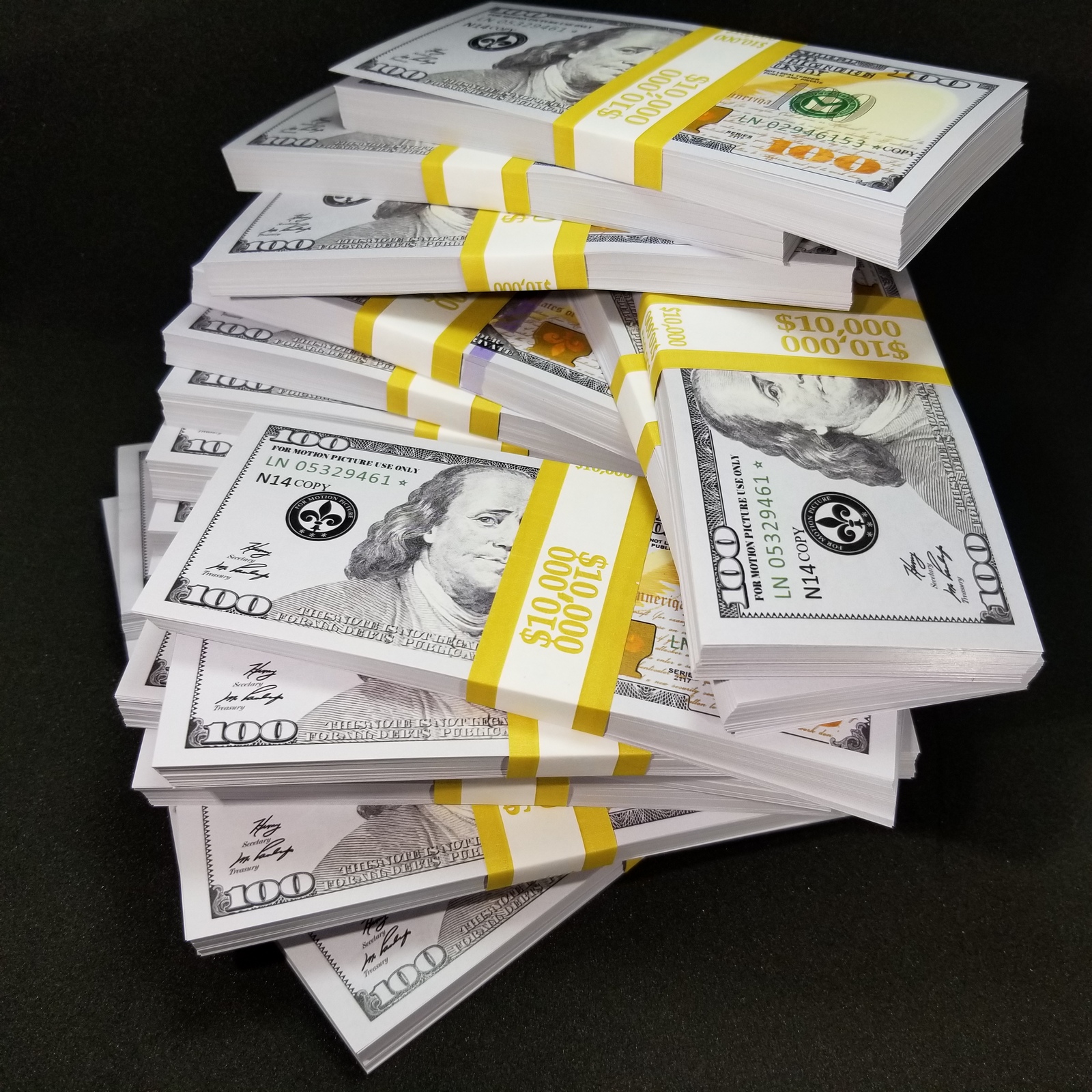 1 Stack of $1.00 Prop Bills (100 bills/$100 value) - Realistic Fake Money