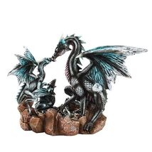 Black and Blue Dragon Family Figurine New - $59.38