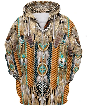 PL Cosmos 2019 Fashion  Hoodie Bohemia style Native Feather 3D Print hoodies Uni - £133.02 GBP