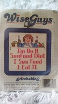 Wise Guys Stitchables Counted Cross Stitch Kit. &quot;I&#39;m on a Seafood Diet&quot; ... - $26.99