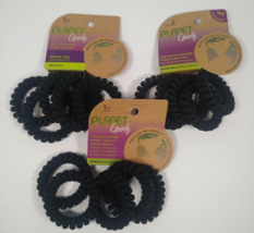 Lot of 3 Planet Goody Bamboo Fabric Coil Ponytail Holders,3 pks of 5, Black - £15.93 GBP