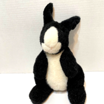 Rare Vintage Russ Plush Black and White Petals Bunny Rabbit Stuffed Animal 10&quot; - £12.87 GBP