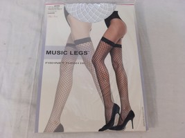 New Music Legs Style 4930Q Plus Size White Spandex Net Thigh High Stockings - £13.48 GBP