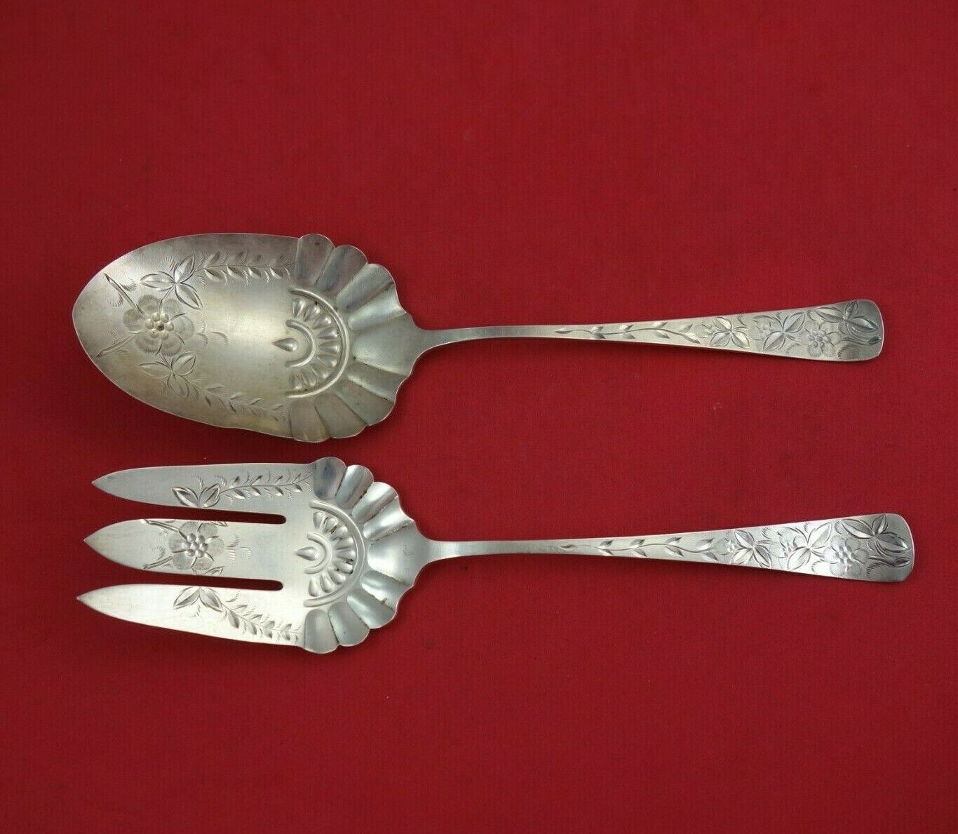 Primary image for Towle Sterling Silver Salad Serving Set 2-Piece #63 9 1/4" Silverware