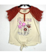 belle du jour Girls kids top with lace size XL - $4.00