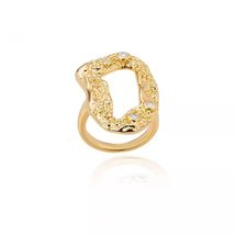 18k Gold plated Ring Vintage Irregular Gold Silver Geometric ring for Wo... - £20.01 GBP