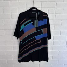 Vintage TUNDRA Polo Shirt Mens XXL 70% Silk Multicolor 90’s New With Tags - $34.29